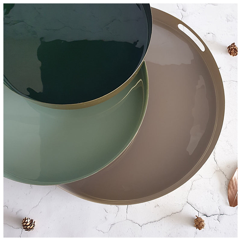 Metal Serving Tray Set of 3, Round - Earth Collection