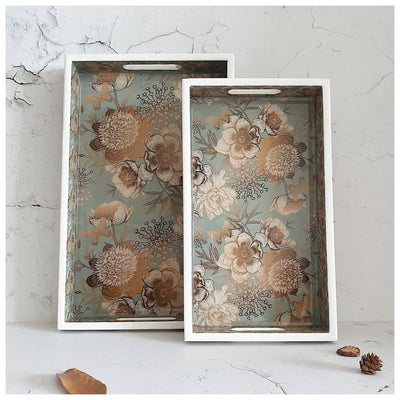 SERVING TRAY - RECTANGLE  - Set of 2 - Summer Rain
