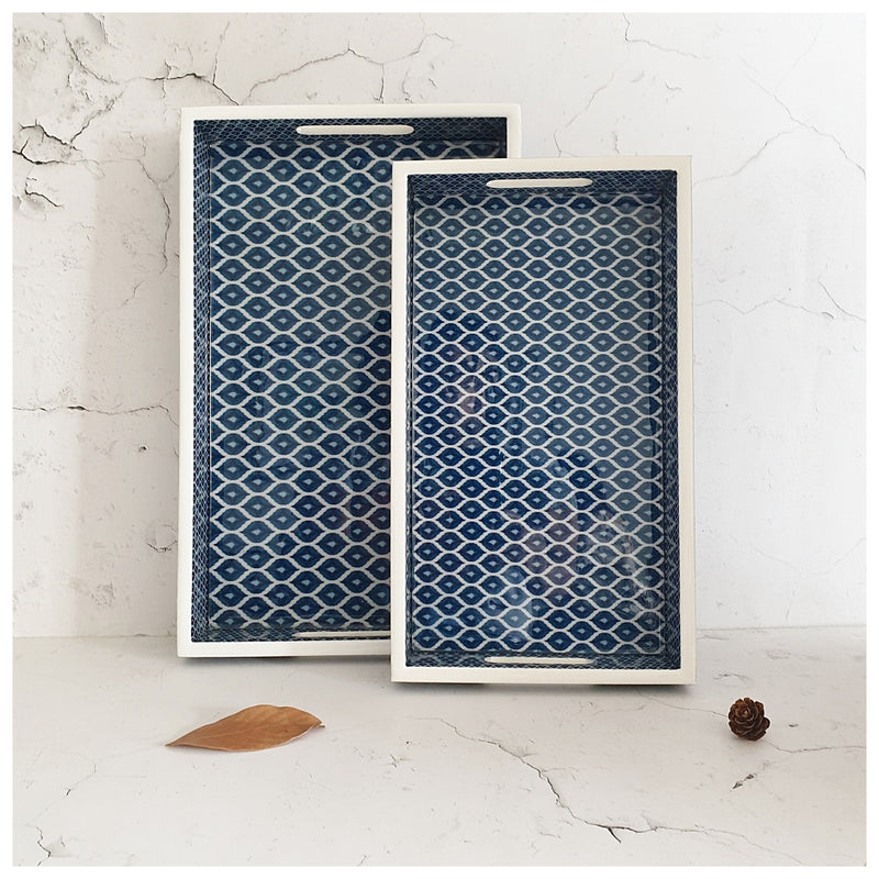 Serving Tray - Rectangle  - Set of 2 - Ikat