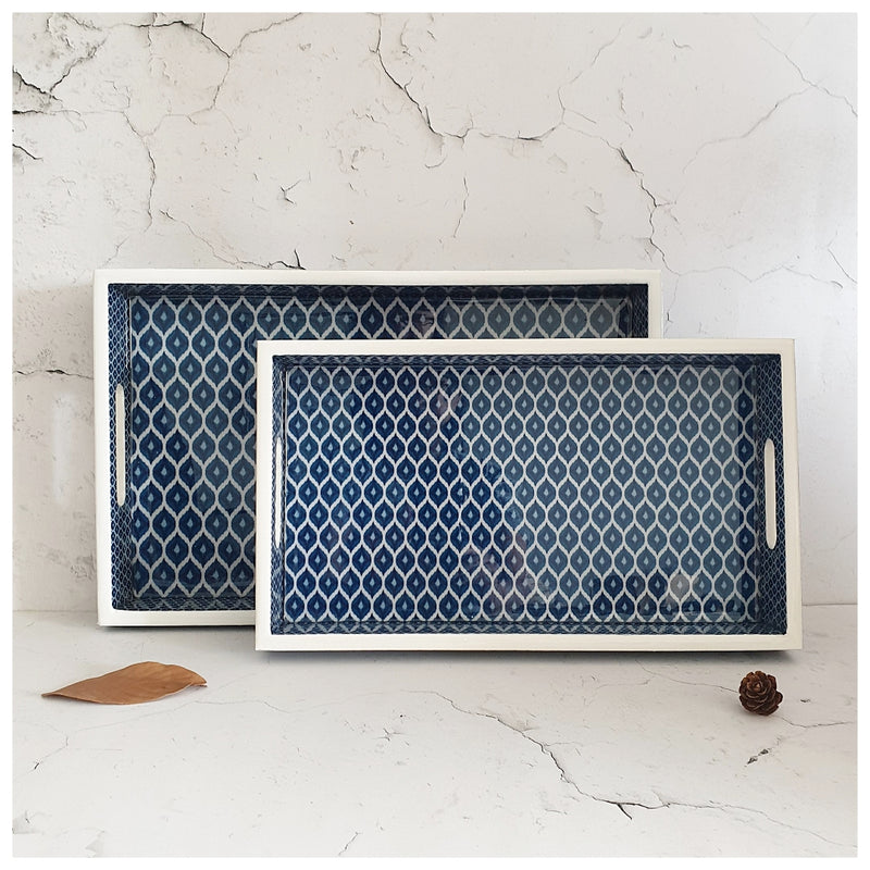 Serving Tray - Rectangle  - Set of 2 - Ikat