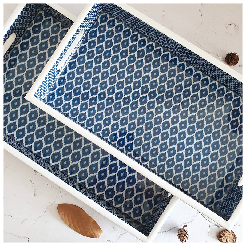 Serving Tray - Rectangle  - Set of 2 - Ikat