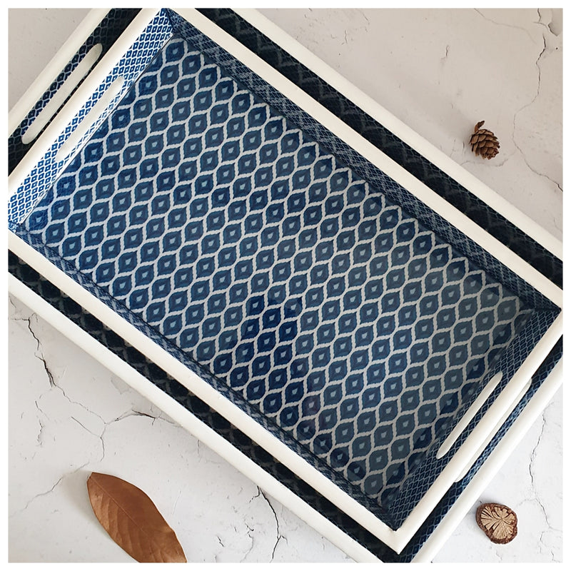 Serving Tray - Rectangle  - Set of 2 - Ikat