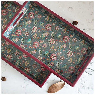 SERVING TRAY - RECTANGLE  - Set of 2 - Earthy Meadow