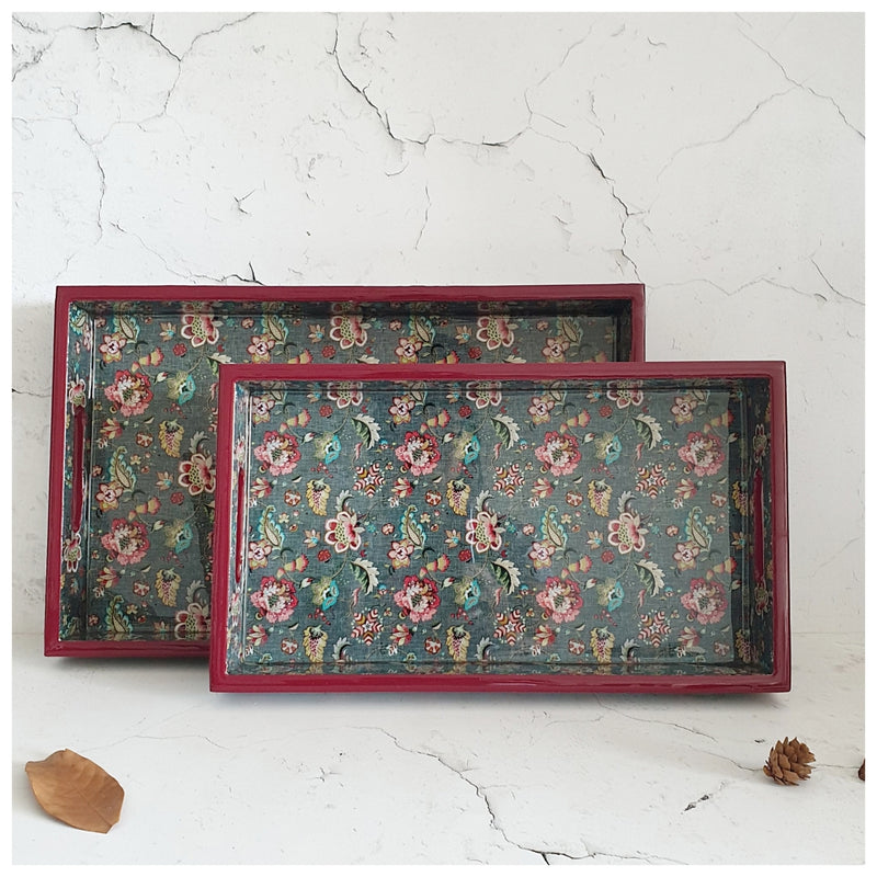 SERVING TRAY - RECTANGLE  - Set of 2 - Earthy Meadow