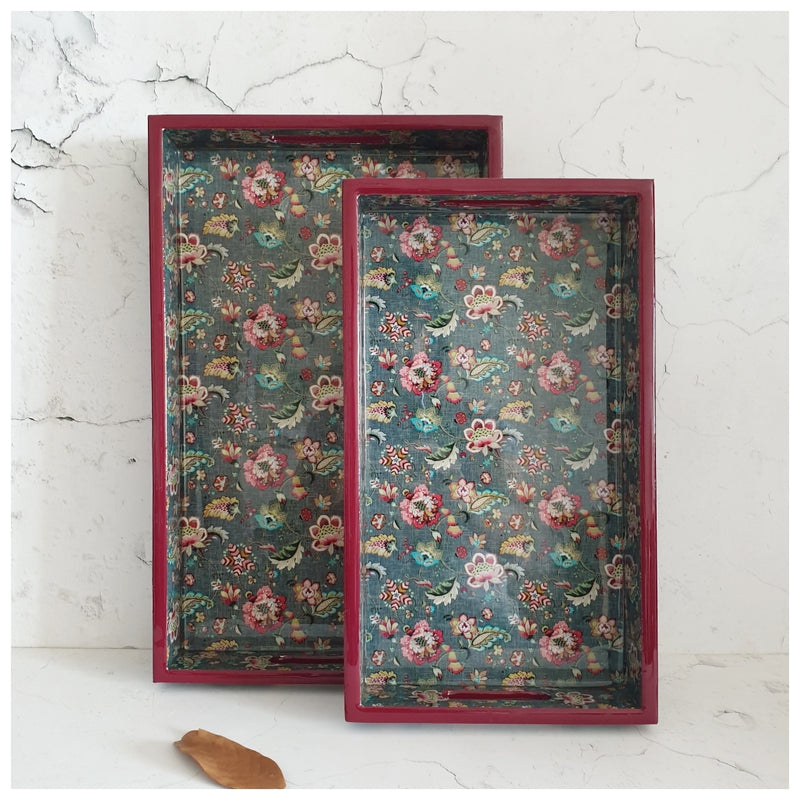 SERVING TRAY - RECTANGLE  - Set of 2 - Earthy Meadow