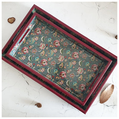 SERVING TRAY - RECTANGLE  - Set of 2 - Earthy Meadow