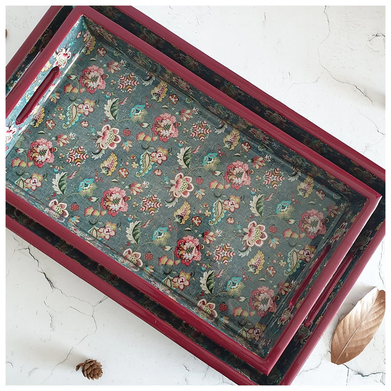 SERVING TRAY - RECTANGLE  - Set of 2 - Earthy Meadow