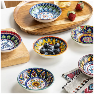 Ceramic - Dip, Soy Dish or Single Serve Dish - Set of 6 - Moroccan