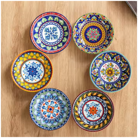 Ceramic - Dip, Soy Dish or Single Serve Dish - Set of 6 - Moroccan