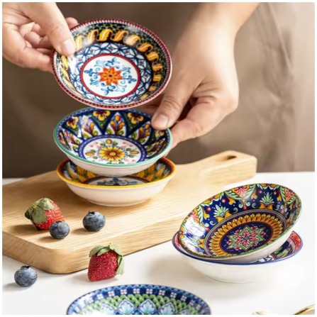 Ceramic - Dip, Soy Dish or Single Serve Dish - Set of 6 - Moroccan