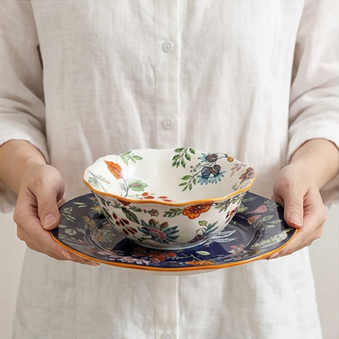 Ceramic - 8 Inch - Round Deep Plate - Oxford White