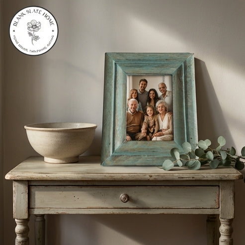 Photo Frame - Distress Blue - Solid