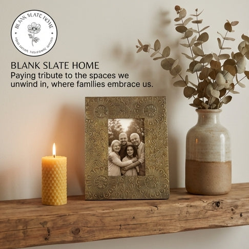 Photo Frame - Gold Floral Embossed (Matte)