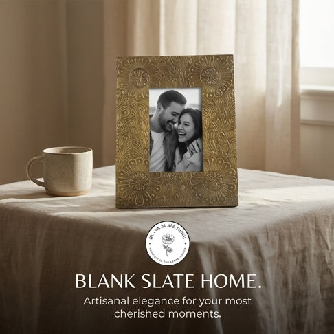 Photo Frame - Gold Floral Embossed (Matte)