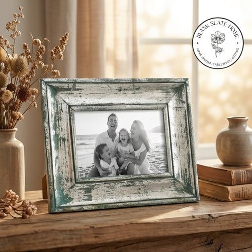 Photo Frame - Distress Silver Blue - Solid