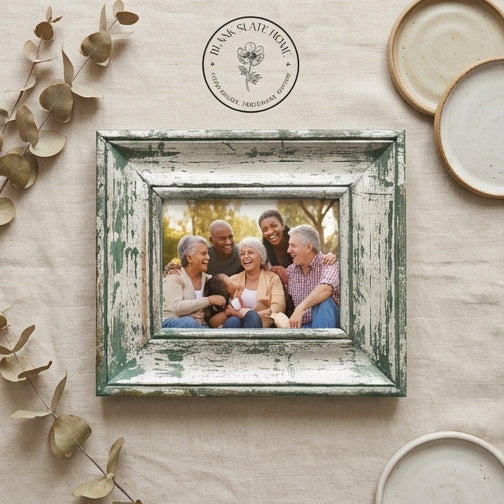 Photo Frame - Distress Silver Blue - Solid