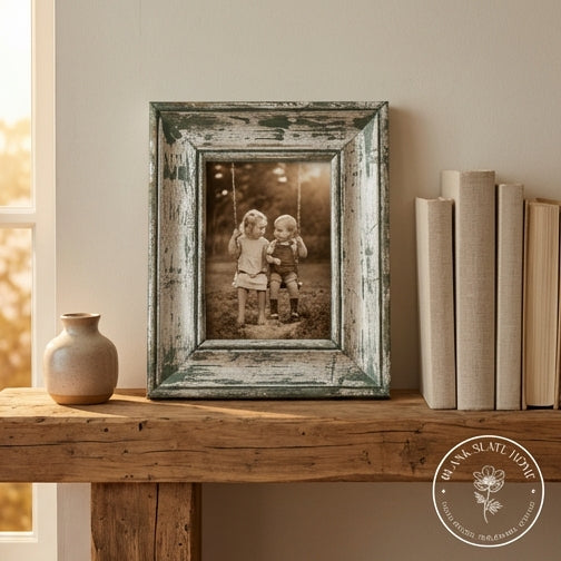 Photo Frame - Distress Silver Blue - Solid
