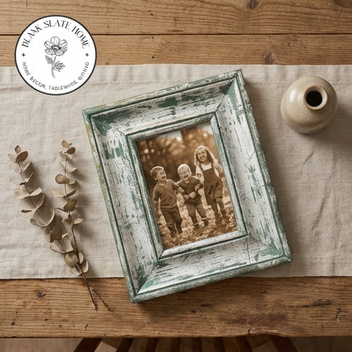 Photo Frame - Distress Silver Blue - Solid