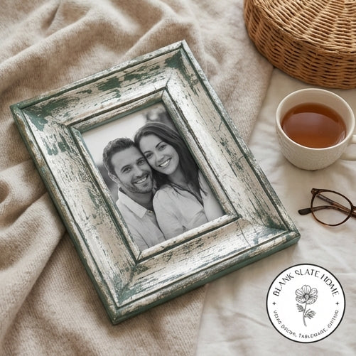 Photo Frame - Distress Silver Blue - Solid