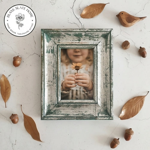 Photo Frame - Distress Silver Blue - Solid