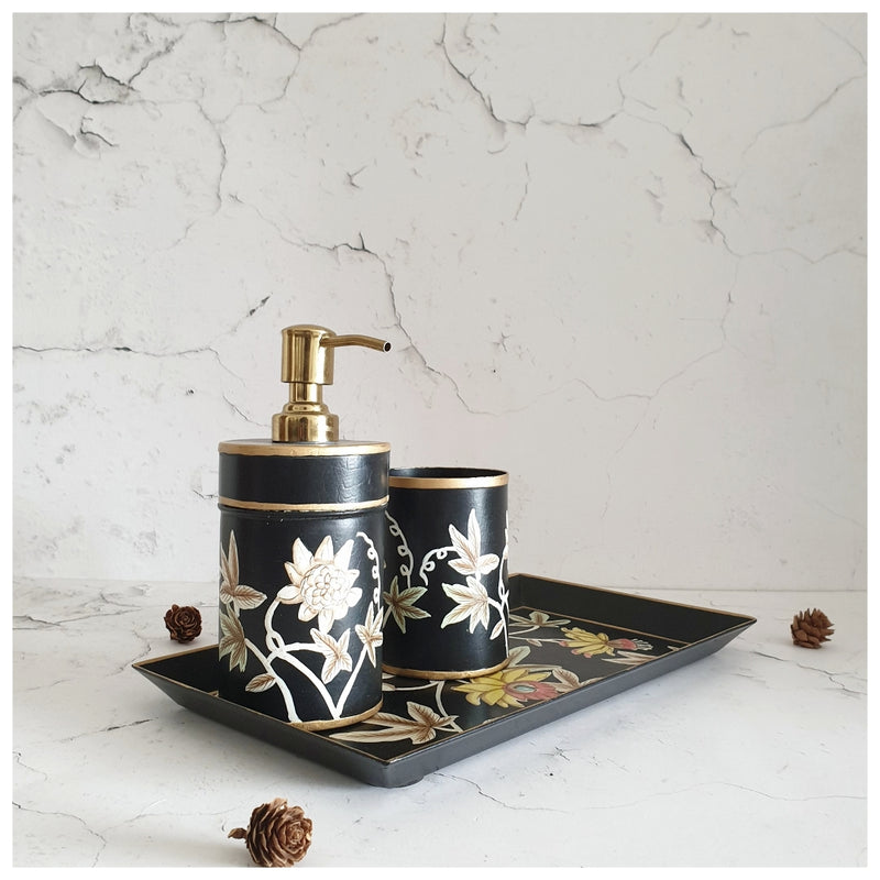 Hand Painted - Bath Accessories (Set of 3) - Mid Summer Night