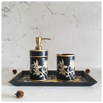 Hand Painted - Bath Accessories (Set of 3) - Mid Summer Night