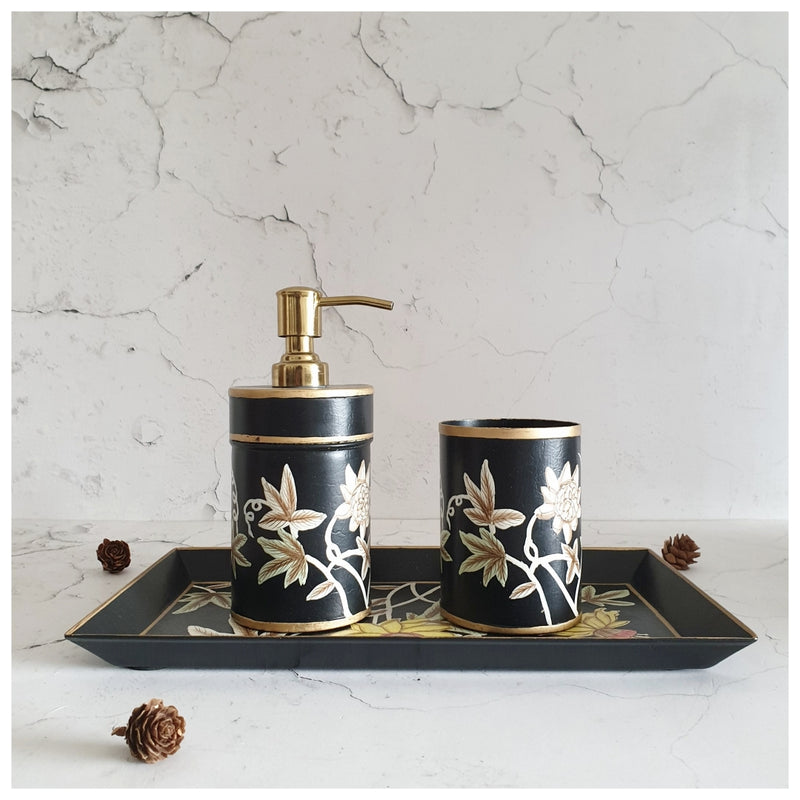 Hand Painted - Bath Accessories (Set of 3) - Mid Summer Night