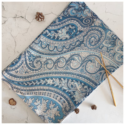 TABLEMATS - SILK -  PAISLEY BLUE (Set of 6)