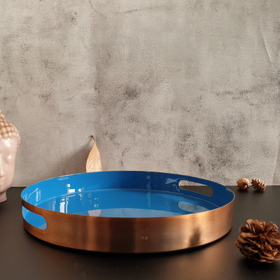 Metal Serving Tray Set of 3, Round - Ocean Collection