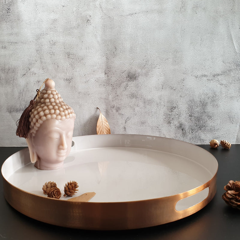 Metal Serving Tray Set of 3, Round - Ocean Collection
