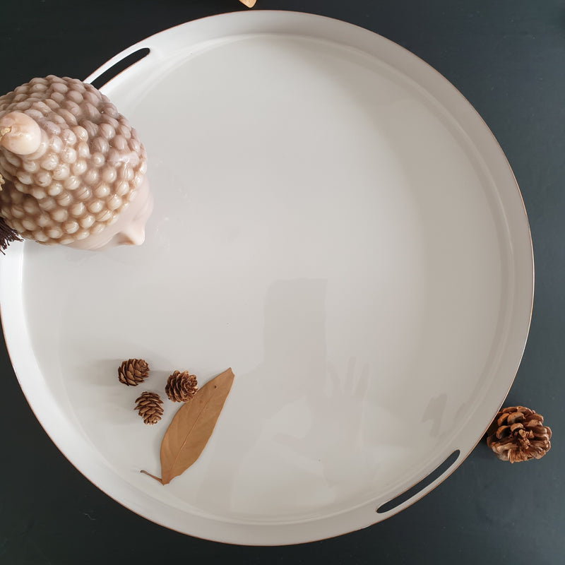 Metal Serving Tray Set of 3, Round - Ocean Collection