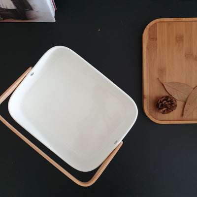 Ceramic - Snack Bowl with Bamboo Lid