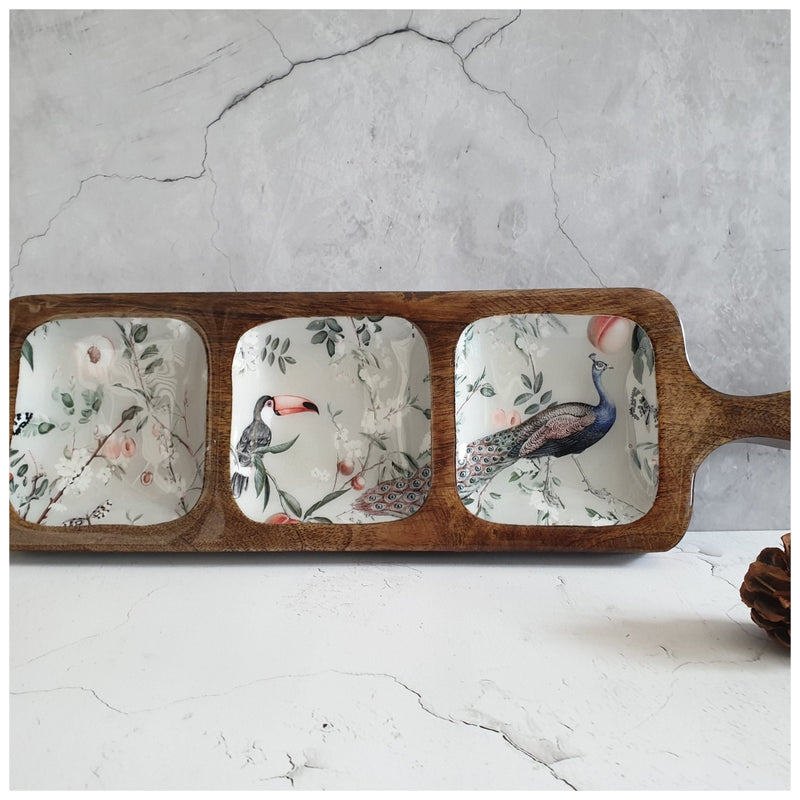 PLATTER - 3-PART PADDLE SHAPED - MAYURA