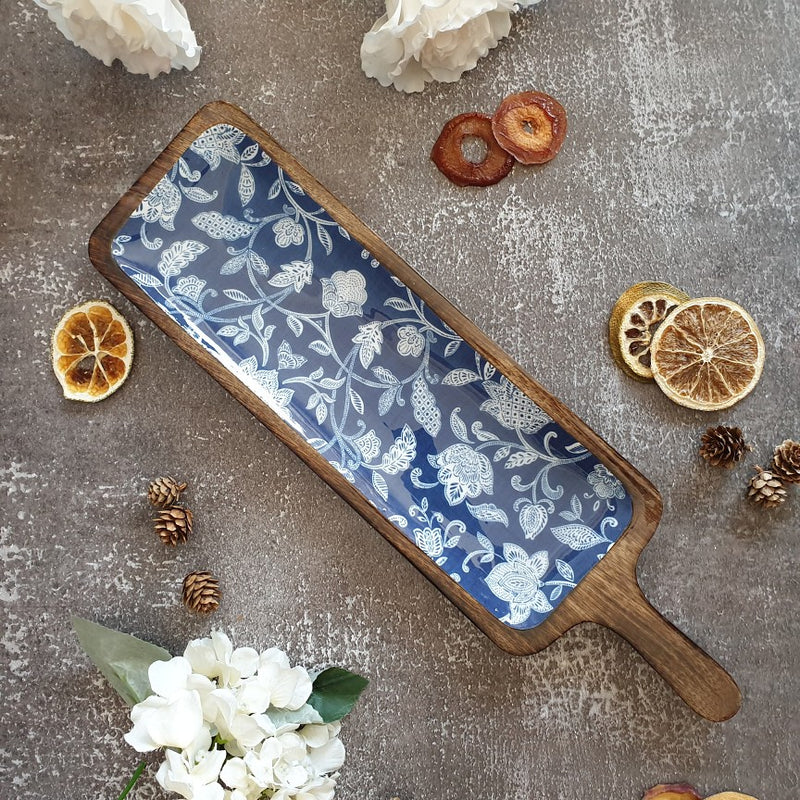 COTTON BLUE COLLECTION PADDLE SHAPED PLATTER