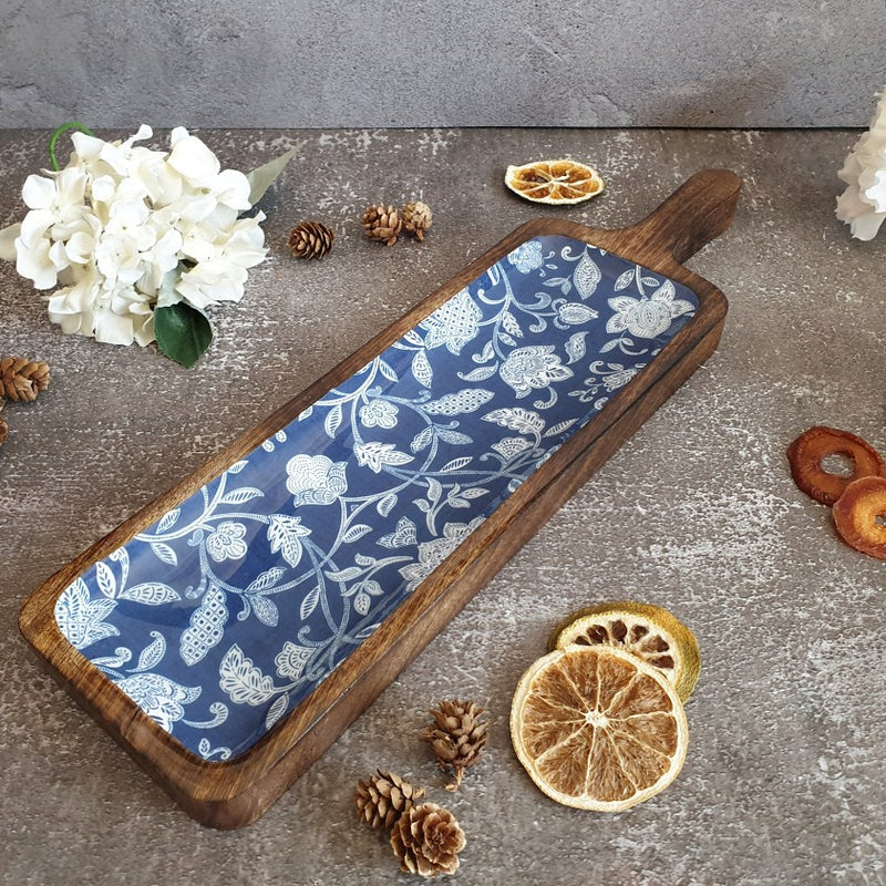 COTTON BLUE COLLECTION PADDLE SHAPED PLATTER