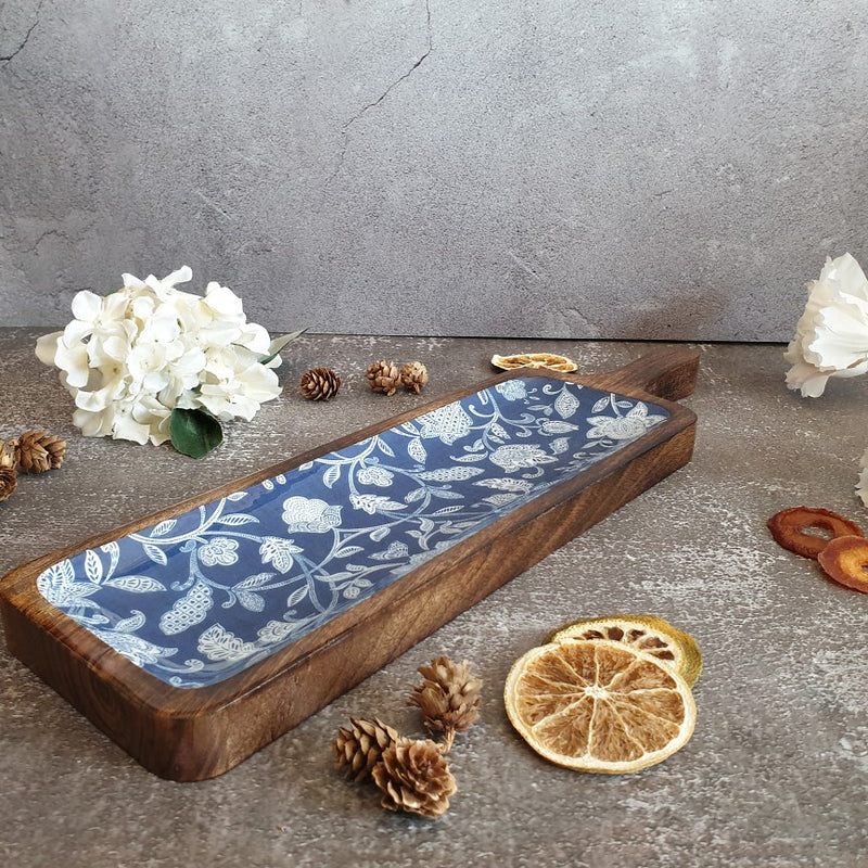 COTTON BLUE COLLECTION PADDLE SHAPED PLATTER
