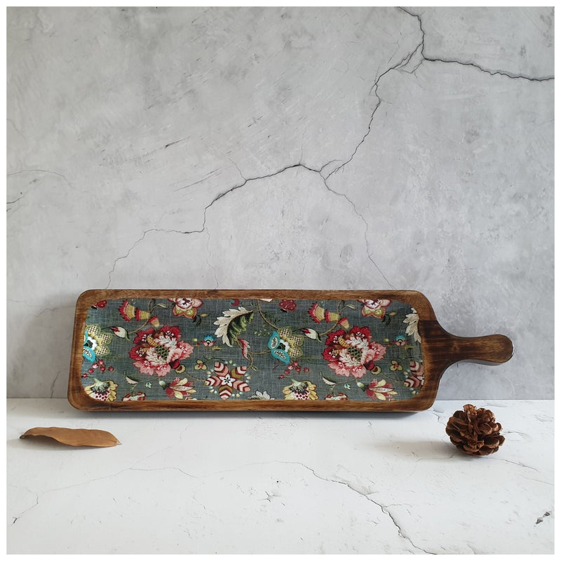 PLATTER  - PADDLE SHAPED - EARTHY MEADOW