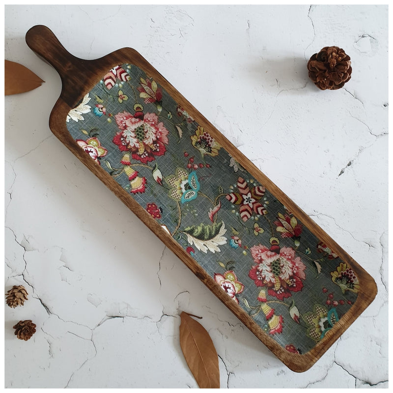 PLATTER  - PADDLE SHAPED - EARTHY MEADOW