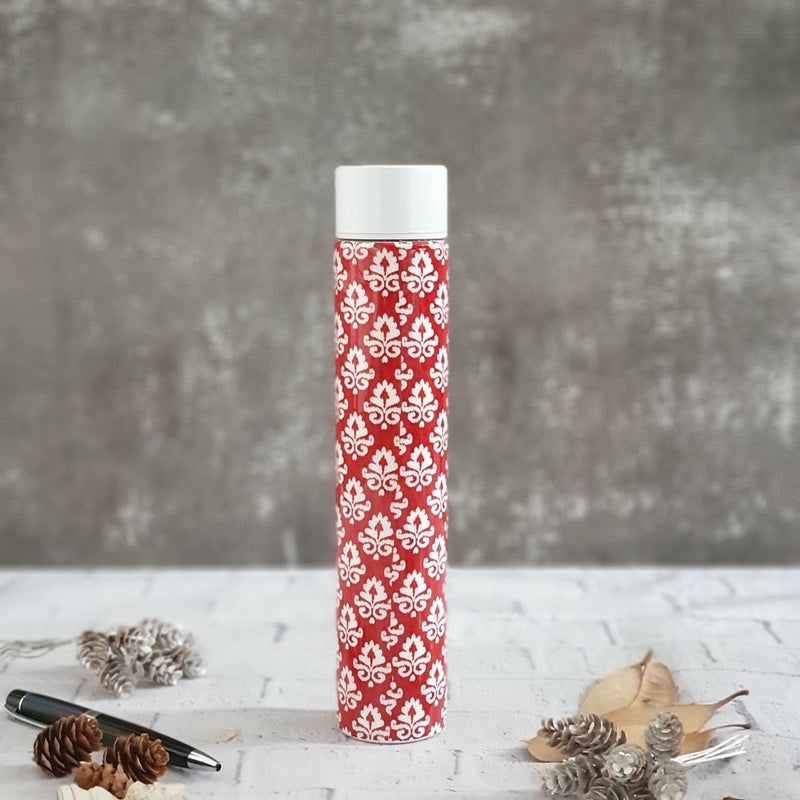 INSULATED SLIM BOTTLE - RED & WHITE IKAT