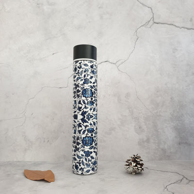 INSULATED SLIM BOTTLE - INDIGO BLUE FLORAL
