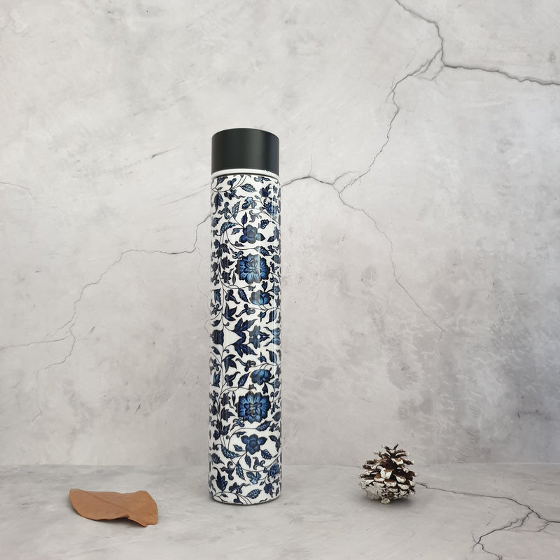 INSULATED SLIM BOTTLE - INDIGO BLUE FLORAL