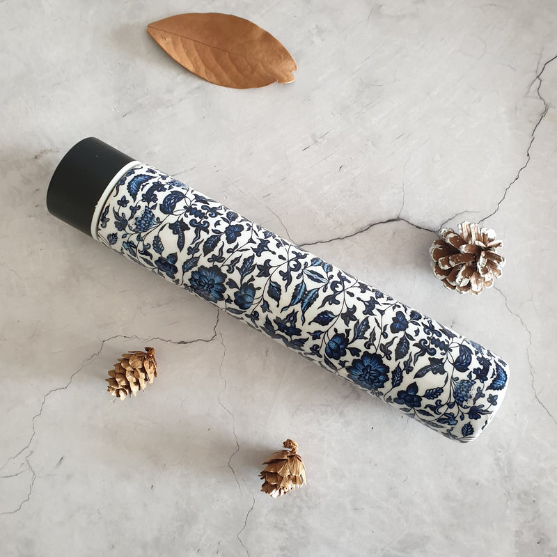INSULATED SLIM BOTTLE - INDIGO BLUE FLORAL
