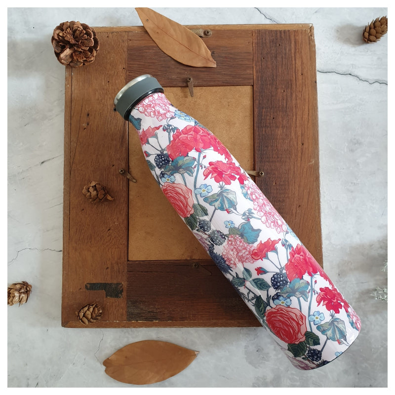 INSULATED 750 ml TALL BOTTLE - Pink Roses