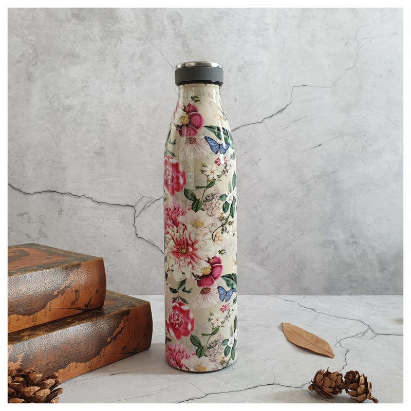 INSULATED 750 ml TALL BOTTLE - ALICE IN WONDERLAND (BEIGE)
