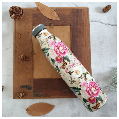 INSULATED 750 ml TALL BOTTLE - ALICE IN WONDERLAND (BEIGE)