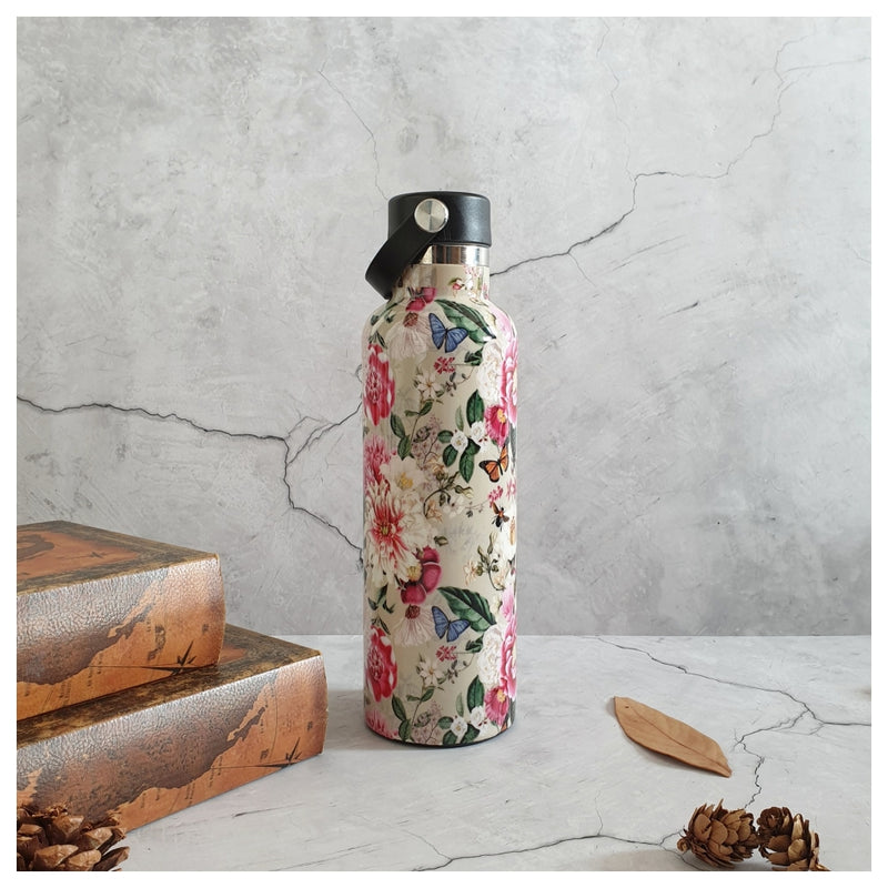 INSULATED BOTTLE, 750ml - HANDLE LOOP - ALICE IN WONDERLAND (BEIGE)