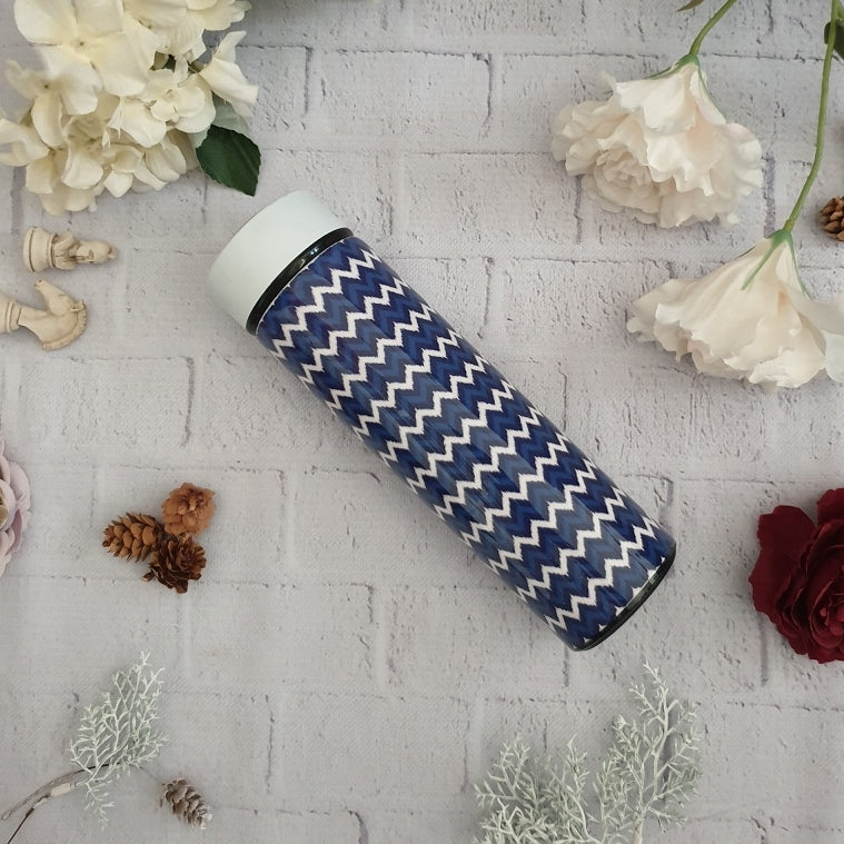INSULATED SWEAT BOTTLE - 500 ML - DARK BLUE CHEVRON