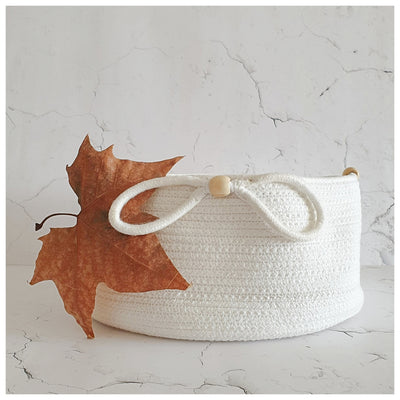 Basket - Jute - Bow - White Quartz