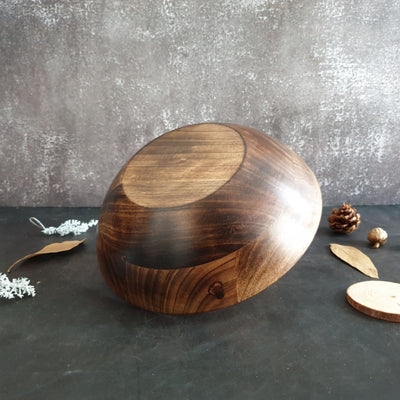 Wooden Serving Bowl, Multi-Purpose - Indigo Big Flower