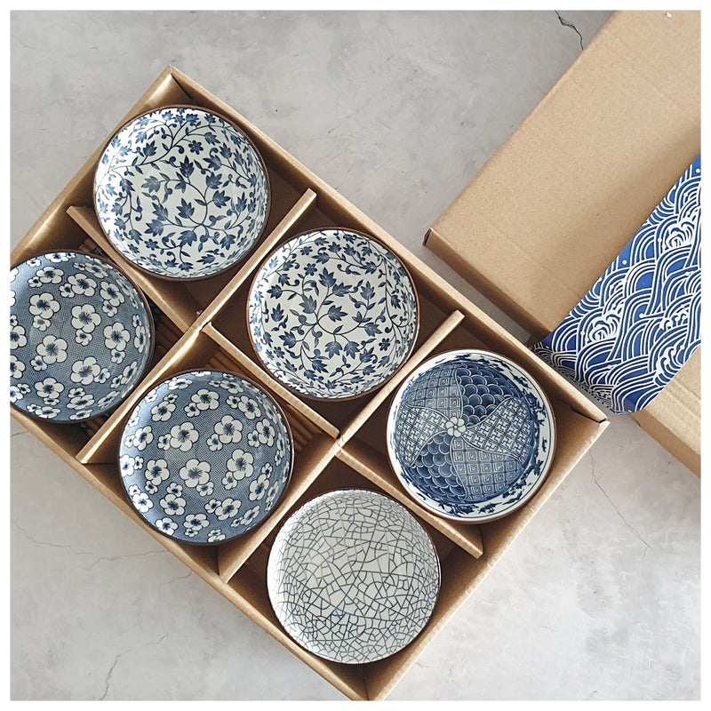 Ceramic - Soup/Rice Bowls - Set of 6 - Shibori Collection